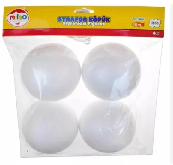 MİLEO STRAFOR KÖPÜK FİGÜR TOP 10CM (4LÜ PAKET)