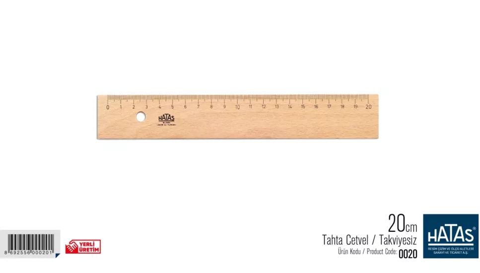 HATAS TAHTA CETVEL ( TAKVİYESİZ ) 20 cm.