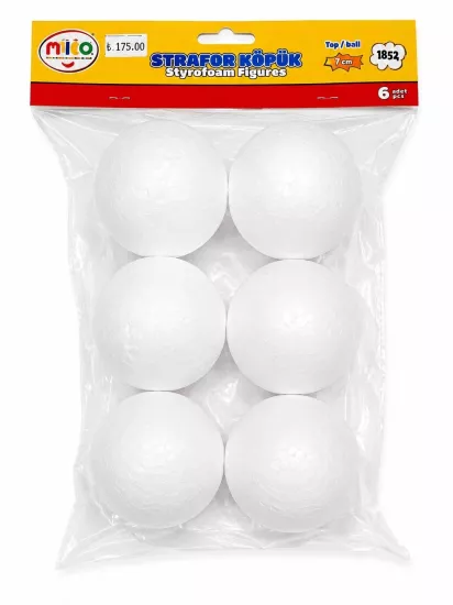 MİLEO STRAFOR KÖPÜK FİGÜR TOP 7CM (6LI PAKET)