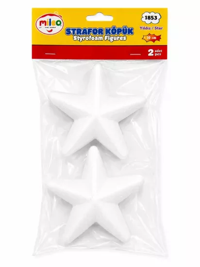 MİLEO STRAFOR KÖPÜK FİGÜR YILDIZ 10CM (2Lİ PAKET)