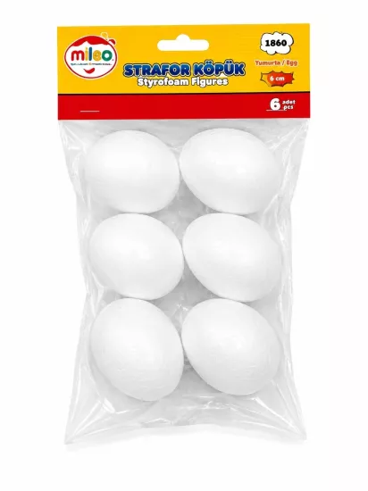 MİLEO STRAFOR KÖPÜK FİGÜR YUMURTA 6CM (6LI PAKET)