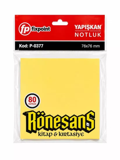 FİXPOİNT YAPIŞKANLI NOTLUK KARE SARI 80 YAPRAK