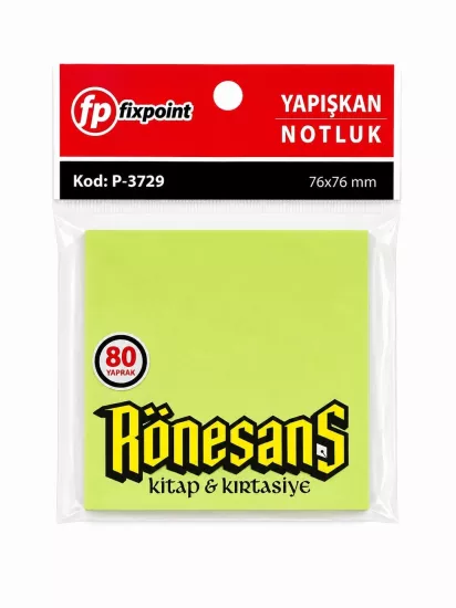 FİXPOİNT YAPIŞKANLI NOTLUK KARE YEŞİL 80 YAPRAK