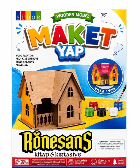 SÜDOR AHŞAP MAKET VİLLA BOYAMA SETİ
