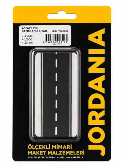 JORDANİA ASFALT YOL YAPIŞKANLI SİYAH  1/200 25 CM