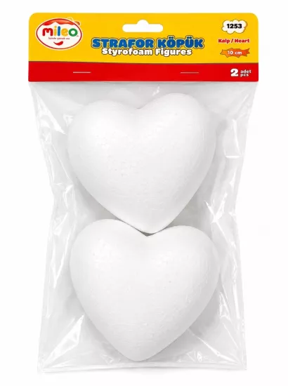 MİLEO STRAFOR KÖPÜK FİGÜR KALP 10 CM (2’Lİ PAKET)