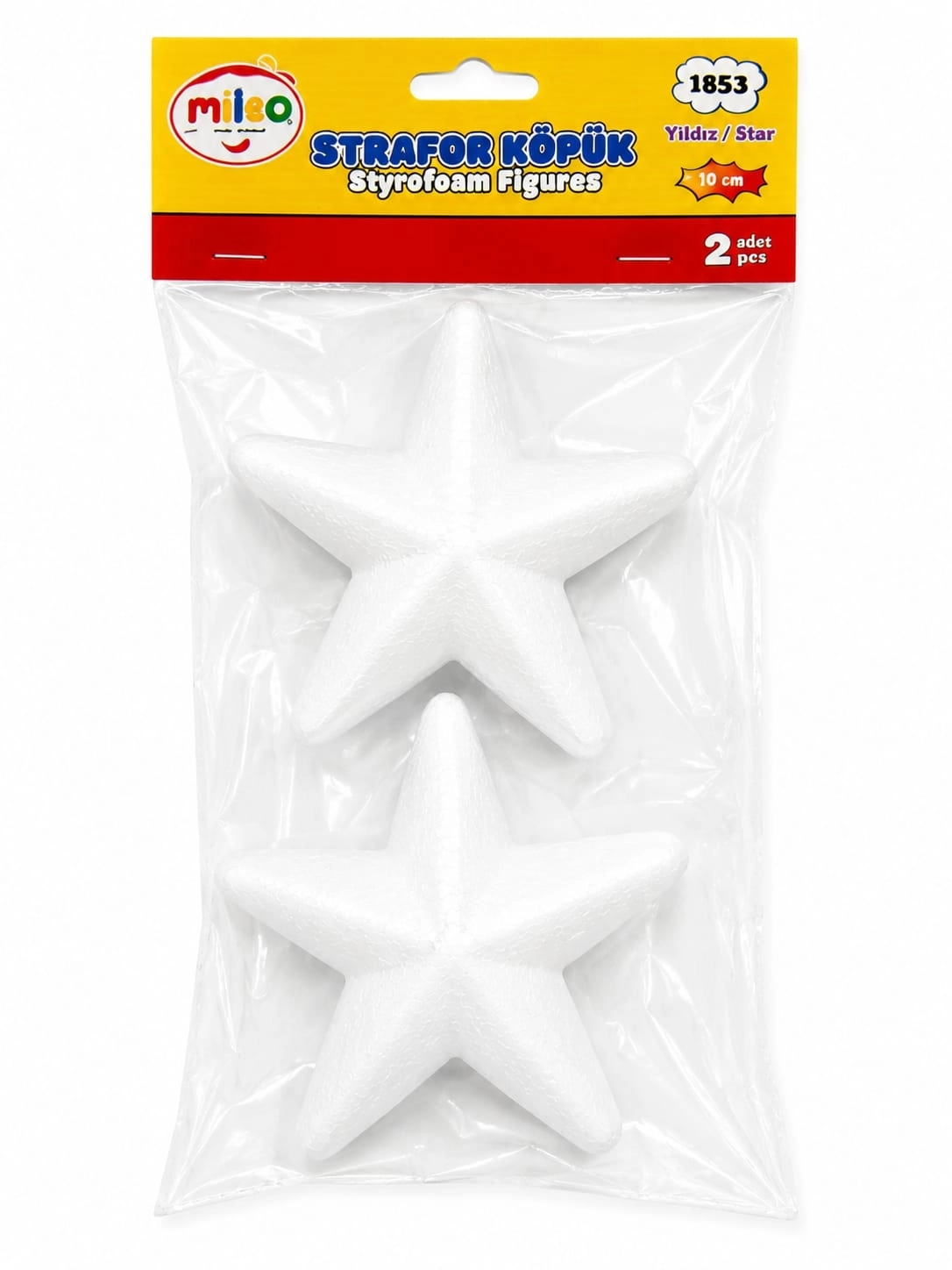 MİLEO STRAFOR KÖPÜK FİGÜR YILDIZ 10CM (2Lİ PAKET)