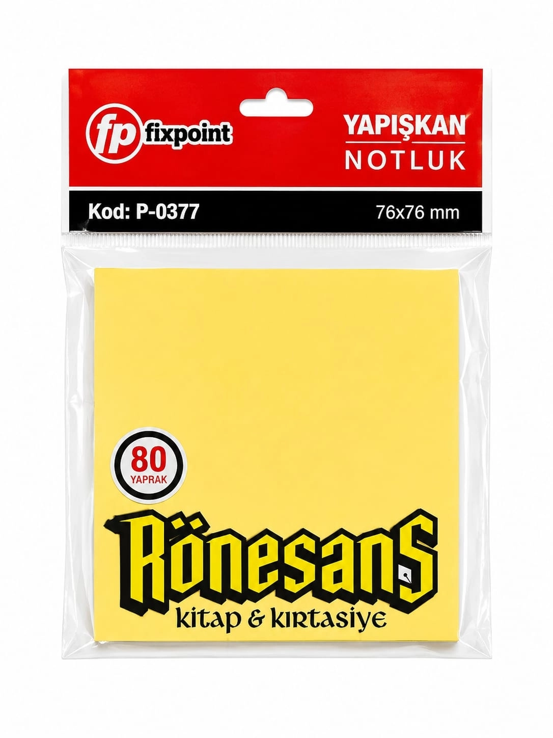 FİXPOİNT YAPIŞKANLI NOTLUK KARE SARI 80 YAPRAK