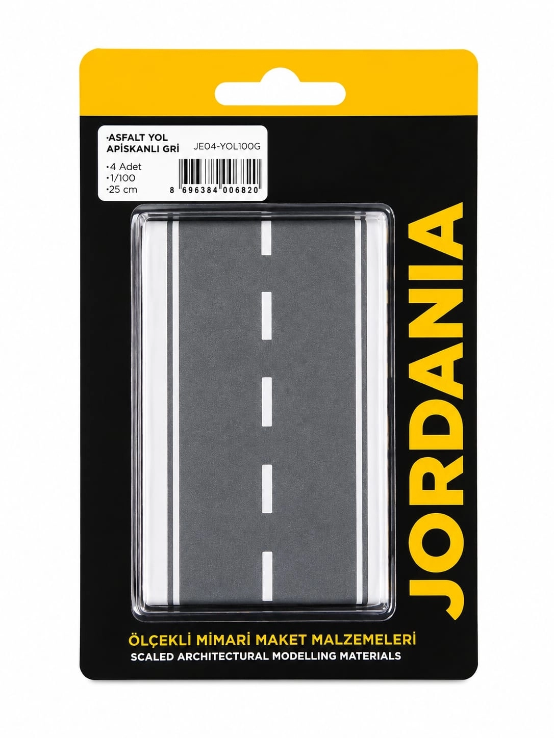 JORDANİA ASFALT YOL YAPIŞKANLI GRİ  1/100 25 CM