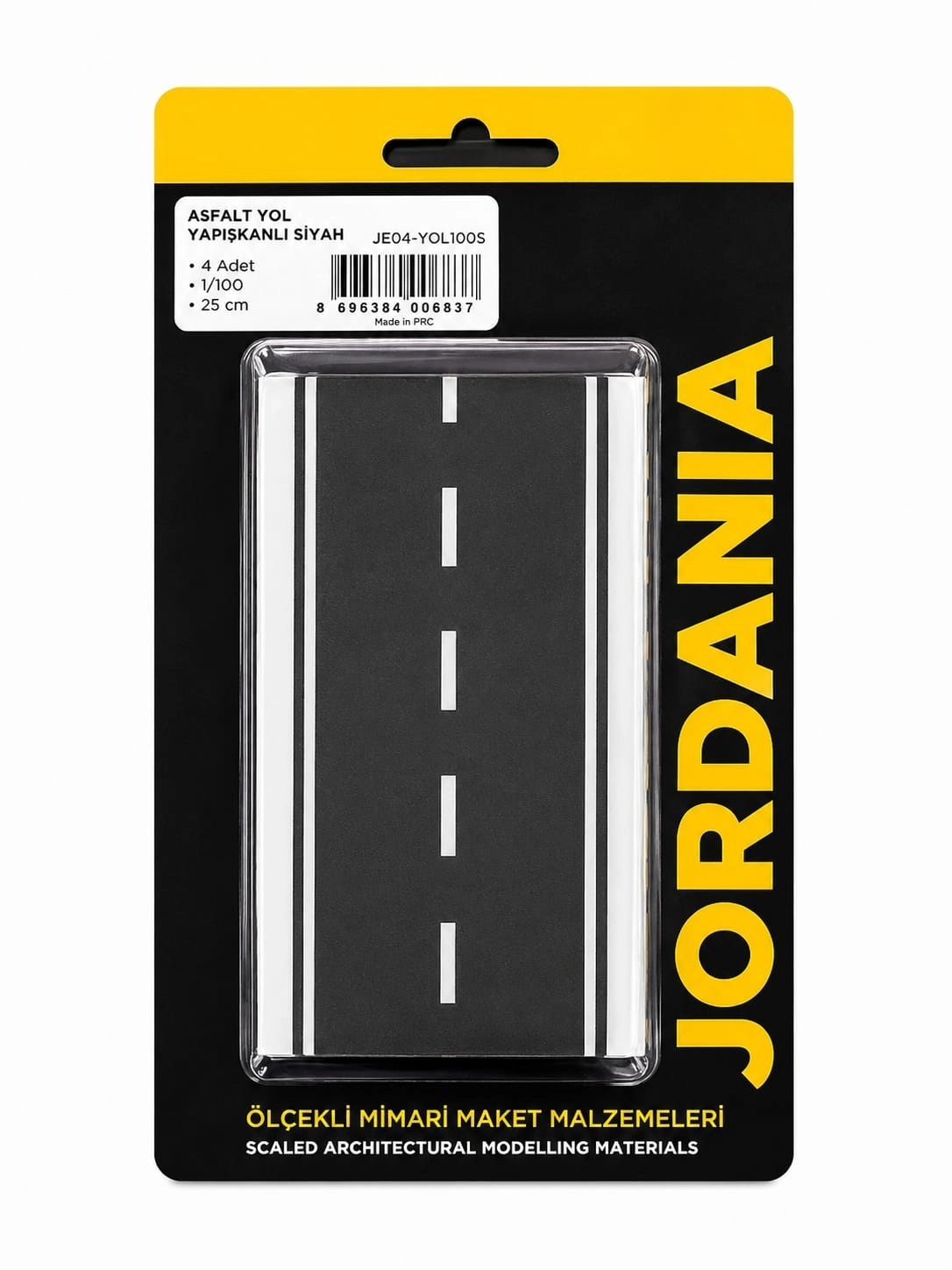 JORDANİA ASFALT YOL YAPIŞKANLI SİYAH  1/100 25 CM