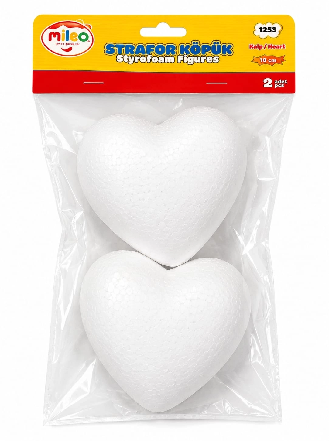 MİLEO STRAFOR KÖPÜK FİGÜR KALP 10 CM (2’Lİ PAKET)